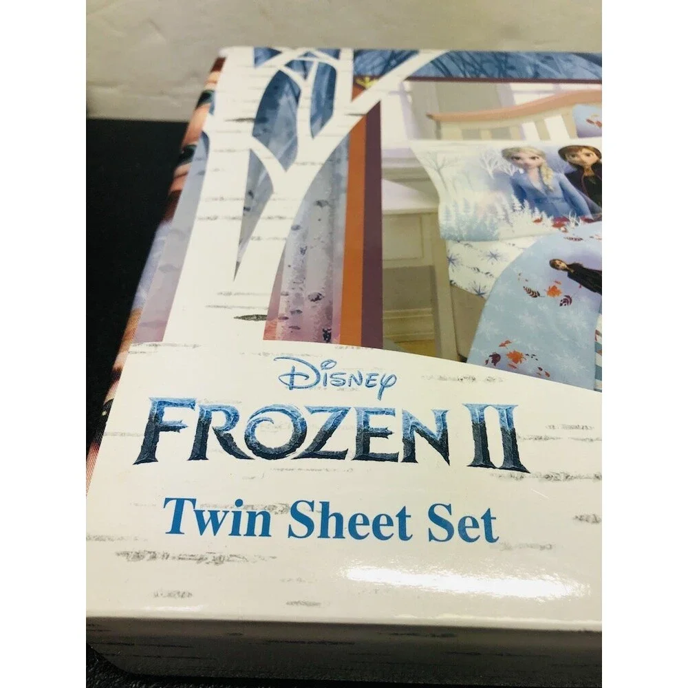 Disney Frozen 2 Elsa Anna Twin Sheet Flat Fitted Pillowcase 3 Pc Set Microfiber